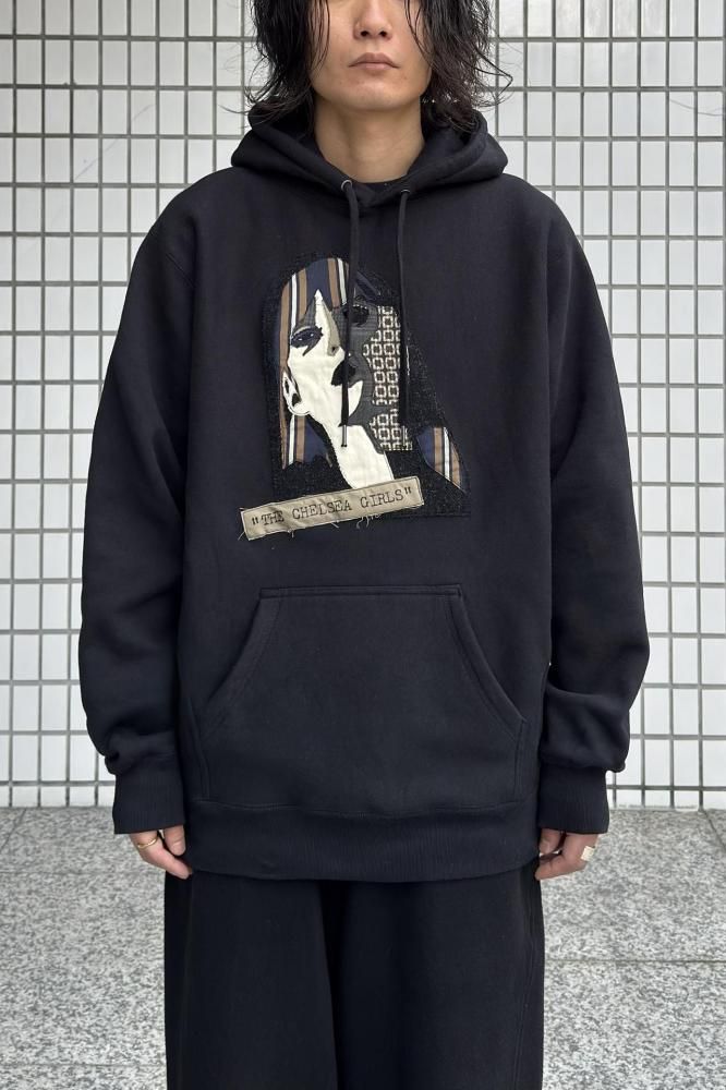 hooded sweat shirt(black)