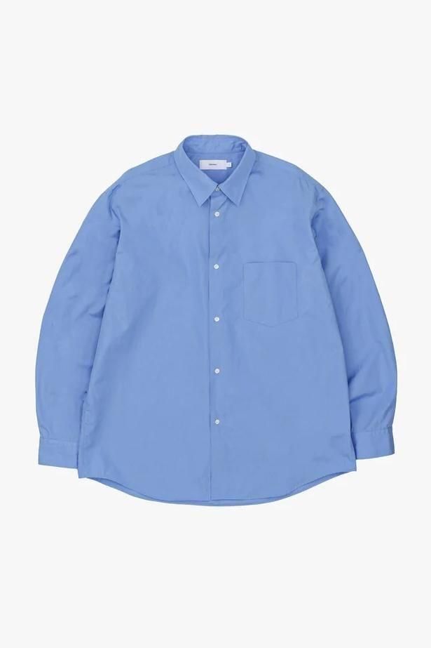 High Count Regular Collar Round Cut Oversized Shirt(BLUE)