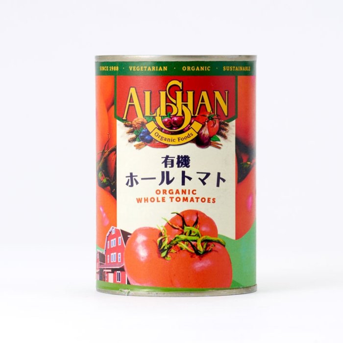アリサン　400g　有機ホールトマト缶　有機野菜・オーガニック食品の卸売・仕入れなら｜オーガニックフーズ普及協会