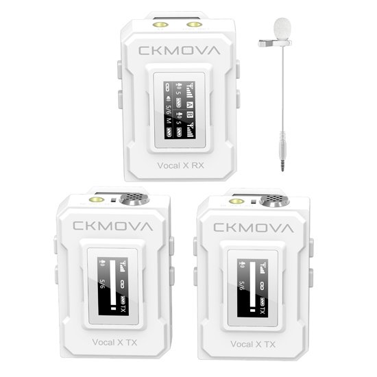 CKMOVA Vocal X V2W ワイヤレスマイク2個・レシーバーセット（白・ピンマイク付き）1年保証付き