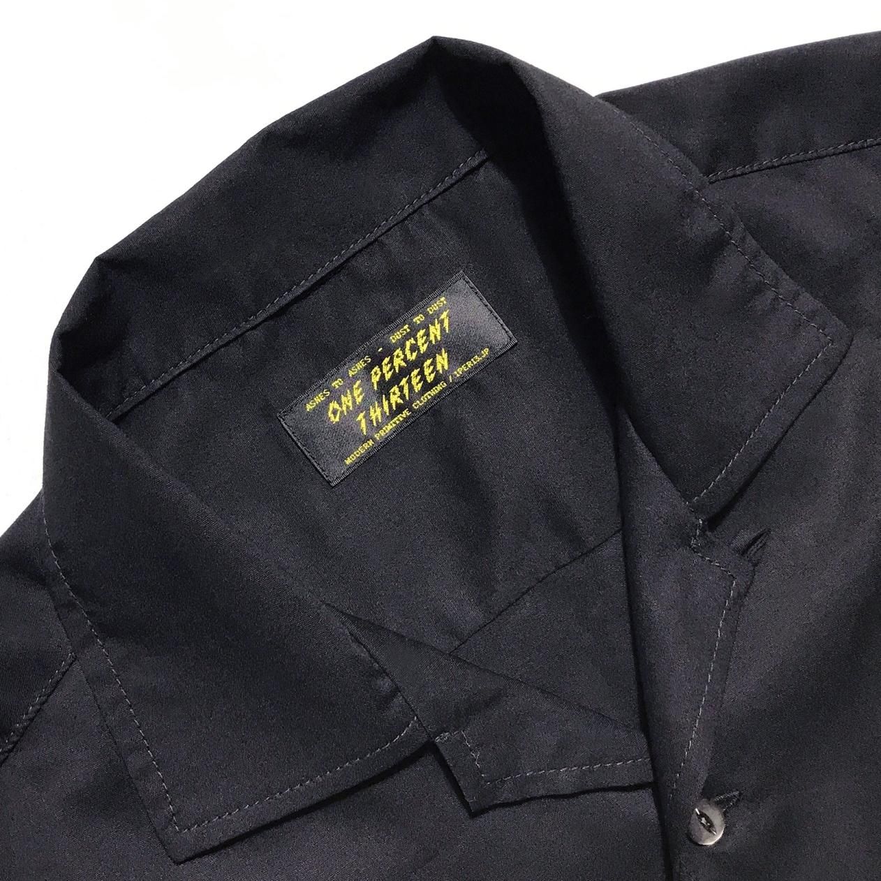 1%13 BLACK OPEN SHIRT - GREED CYBER SHOP 1%13 BLACK OPEN SHIRT - GREED CYBER SHOP