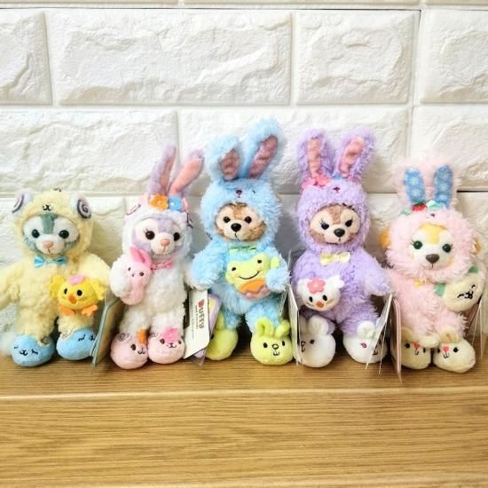 香港ディズニー 限定 19 イースター ダッフィーフレンズ キーチェーン 5体セット
