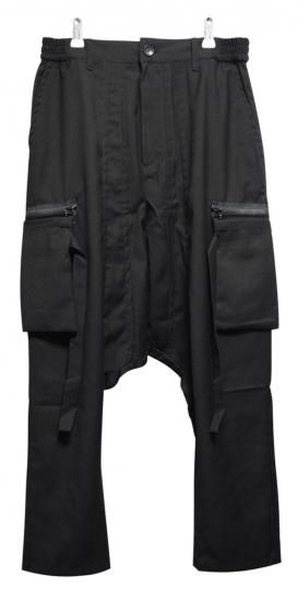 サルエルパンツ Alleglo 日本製 ブラック Alleglo/アレグロ 日本製 デザインステッチ＆カーゴサルエル