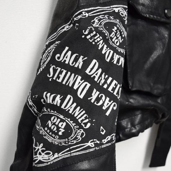 Alleglo×CROWS 袖バンダナプリント×ビッグシルエットライダース Alleglo×CROWS 袖バンダナプリント×ビッグシルエットライダース