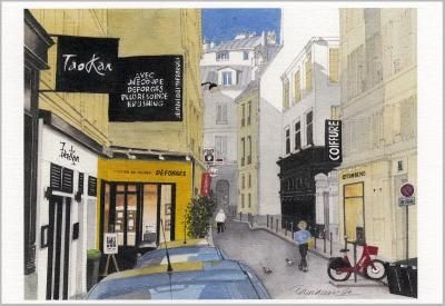 玉村豊男　サンジェルマン・デ・プレ駅のポスト　シルクスクリーン　ジクレー 玉村豊男 サンジェルマン・デ・プレ駅のポスト シルクスクリーン