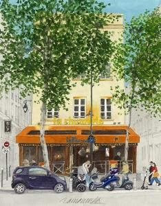 玉村豊男　サンジェルマン・デ・プレ駅のポスト　シルクスクリーン　ジクレー 玉村豊男 サンジェルマン・デ・プレ駅のポスト シルクスクリーン