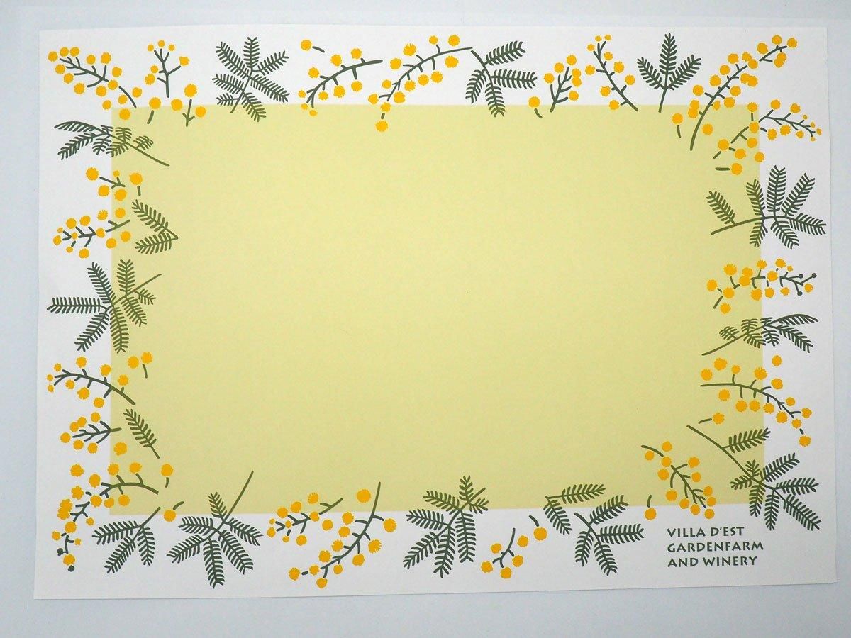紙製 ランチョンマット（ミモザ) - ヴィラデストワイナリーオンライン