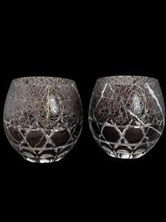 ڻҥ饹031ѤѤǥ󡡥ѡץ롡Cut glass  Kintsugi and Gintsugi designs purple