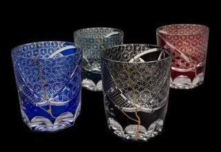 ڻҥ饹002Ѥǥ4ˡCut glass  Kintsugi designs (4 colours)