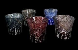 ڻҥ饹007Ѥǥ5ˡCut glass  Kintsugi designs (5 colours)
