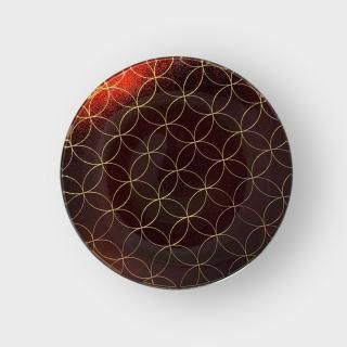 ݾ⼷Ĥʤ(3Round small plate gold shippo (Japanese pattern) (3 colours)