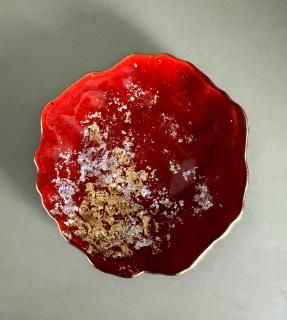 Ʀåʶˡ5Small dish with rim rock kodai(gold leaf) (5 colours)