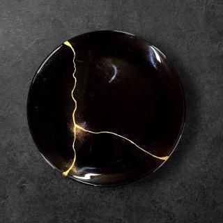 եåȥץ졼 Ѥǥ  Flat plate Kintsugi design Jet black