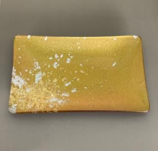 ѾɥɡʶSmall square dish, maki-nuri gold(gold leaf)
