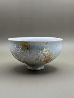 ǻơYOSHIHIKO FUJII  󡦶 MINOYAKI + YOSHIHIKO FUJII Matcha bowl silver gold leaf 