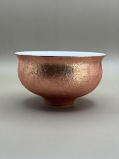 ǻơYOSHIHIKO FUJII  Ž Ƽ MINOYAKI + YOSHIHIKO FUJII Matcha bowl Copper leaf