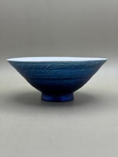ǻơYOSHIHIKO FUJII  Сǡ֥롼 MINOYAKI + YOSHIHIKO FUJII Matcha bowl  Silver gradation blue