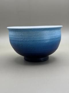 ǻơYOSHIHIKO FUJII  Сǡ֥롼 MINOYAKI + YOSHIHIKO FUJII Matcha bowl  Silver gradation blue
