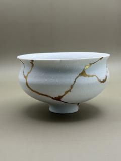 ǻơYOSHIHIKO FUJII   Ѥǥ MINOYAKI + YOSHIHIKO FUJII Matcha bowl  Kintsugi design