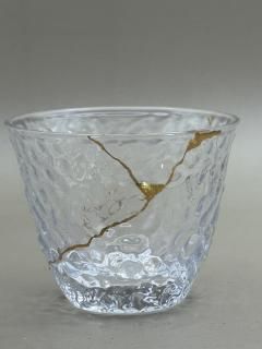 㥰饹ꥢѤǥCold tea glass, clear Kintsugi designs 