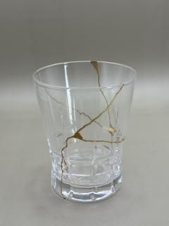 å饹ꥢѤǥRock glass, clear Kintsugi designs 