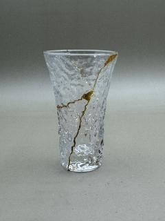 饹ꥢѤǥSingle-serving glass, clear Kintsugi designs 