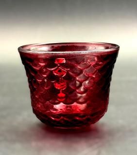  T-316 ƩɤꡡƩȥǡ  Clear lacquer finish sake cup Translucent red gradient