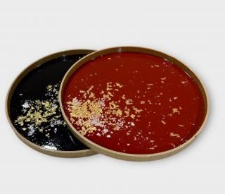 ߡʶˡʣ˥Υ󥹥åץꥢ  Round tray Kodai (gold leaf) (2 colours) non-slip clear