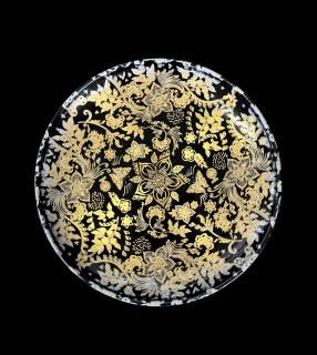 ץ졼ȡ⡡񡡼Plate, Gold-inked Hanamai jet black