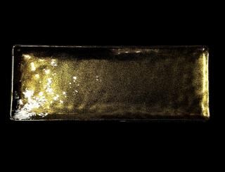 ĹSIZUKUϡʶ󡦶ˡLong dish Shizuku Nashiji jet black (silver leafgold leaf)