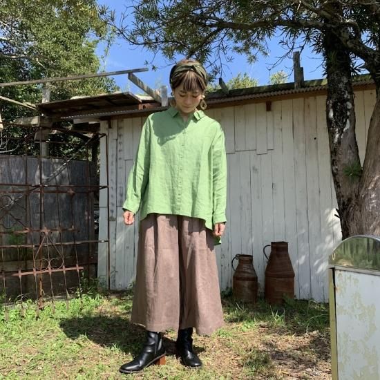 ふるさと納税 服 女 佐賀県 小城市 リネン 100％ ガウチョ ワイド パンツ SWARM（ブラック） ブラック リネン 100％ ガウチョ ワイド パンツ SWARM（ブラック） / 佐賀