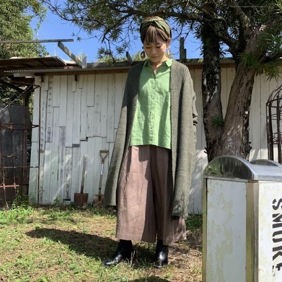 ふるさと納税 服 女 佐賀県 小城市 リネン 100％ ガウチョ ワイド パンツ SWARM（ミックスベージュ） ミックスベージュ リネン 100％ ガウチョ ワイド パンツ SWARM（ミックスベージュ