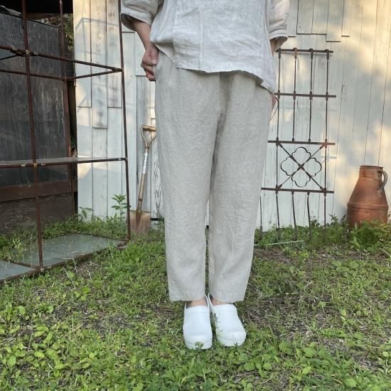 CHISHIRO/チシロ 国産天日干しリネンイージーパンツ-天然素材の CHISHIRO/チシロ 国産天日干しリネンイージーパンツ-天然素材の