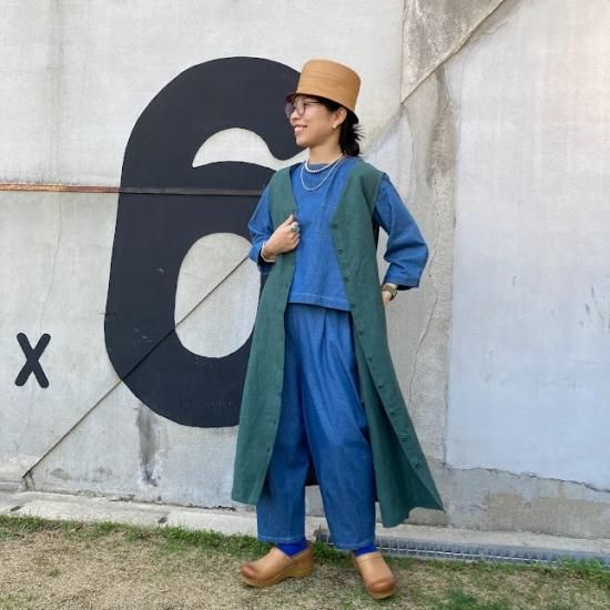 CHISHIRO チシロ　ジャンスカ（前後着着用可） CHISHIRO 天日干しリネン ジャンスカ+ロングジレ 2way 大人の