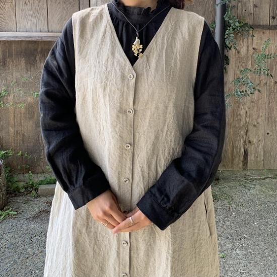 CHISHIRO チシロ　ジャンスカ（前後着着用可） CHISHIRO/チシロ 浜松産天日干しリネンジャンバースカート