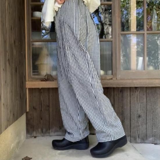 slone square 5405 サルエルパンツ ホワイト&ネイビーおまとめ slone square/ スロンスクエア サルエル風ロングパンツ -リネン