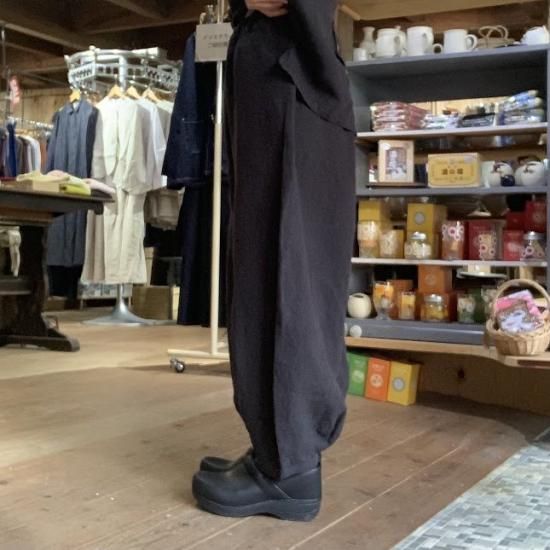 【美品】08Mab 裾ボタンバルーンパンツ リネン麻100% ブラック 黒 08Mab セール！返品交換不可 パンツ レディース バルーン