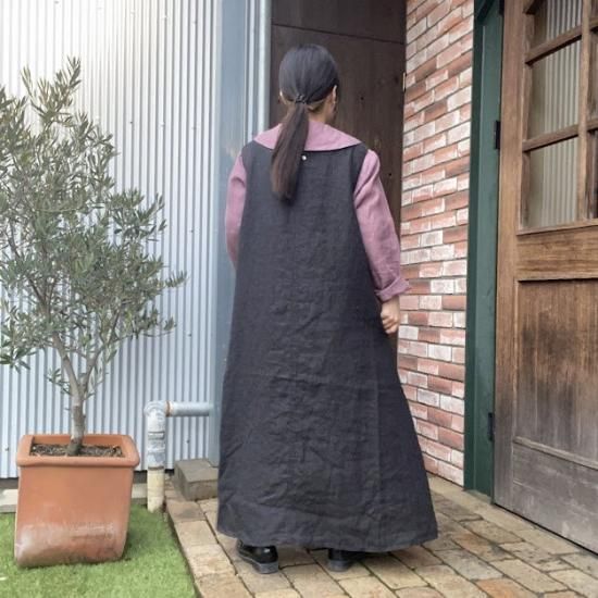 08Mab/ゼロハチマブ 9番手リネン前タックジャンパースカート