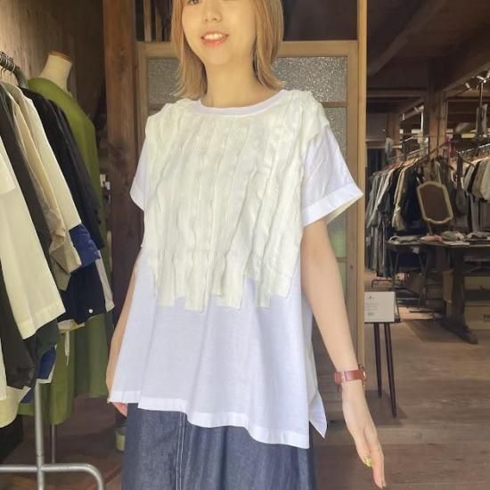 ルルウィルビー✨タフタクチュールT　日本製　フリル　Tシャツ　綿　コットン　M 19114418.jpg