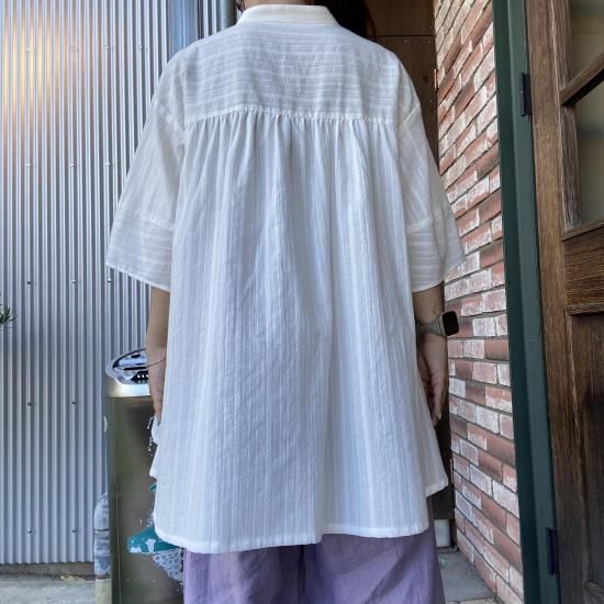 コットンストライプチュニック 『着心地のいい服』通販ショップ