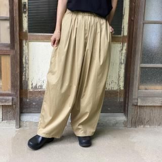 ista-ire コットンリネンウェザークロスタックバルーンパンツ(ブラック) ista-ire/イスタイーレ 11ozコットンリネンデニム裾タック