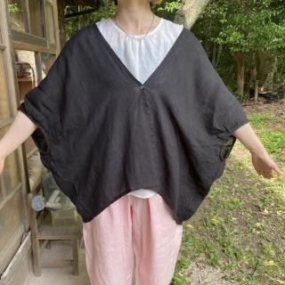 美品！モユル！リネン素材軽い羽織り le ciel】リネンガーゼショート羽織り-リネン服と暮らしの雑貨