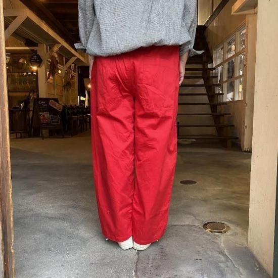 NARU】新色20ツイルのっぽパンツレッドｰリネン服と暮らしの雑貨「麻と