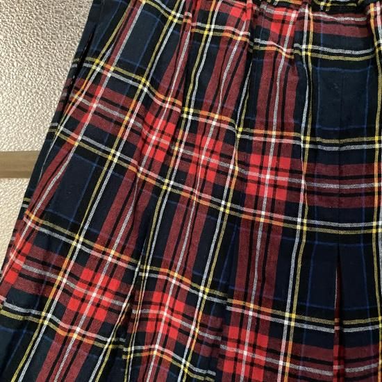 nous rendent heureux 綿麻タータンチェックタックスカート nous rendent heureux 綿麻タータンチェックタックスカート nous