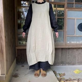 【確認画像】クロス開き　アシンメトリーワンピース　麻　リネンロングワンピース 確認画像】クロス開き アシンメトリーワンピース 麻 リネンロング