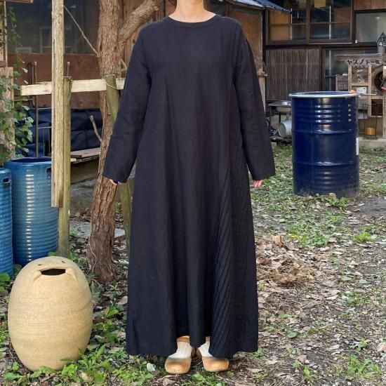 08Mab/ゼロハチマブ 前後着サイド切り替えワンピース-リネン服と暮らし