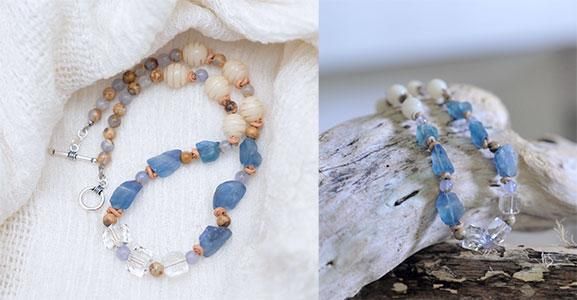 ビーズアクセサリー、天然石ビーズネックレスのキットやパーツ