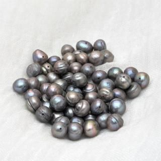 シルバー淡水パールサークルラウンデル約10-10-9mm