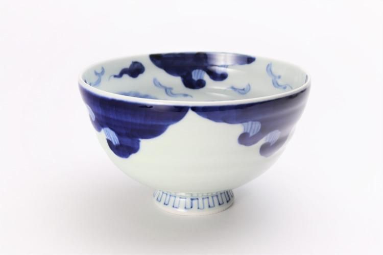 そうた窯 染付龍雲(手) 茶付(大)