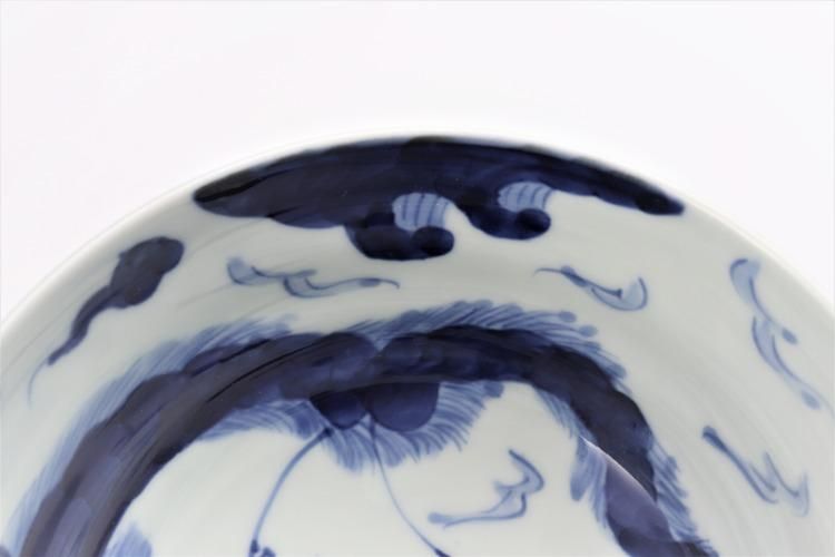そうた窯 染付龍雲(手) 茶付(大)